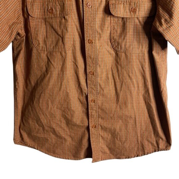 Wind River Men's Orange Checkered Short Sleeve Button Down Shirt - Picture 3 of 7